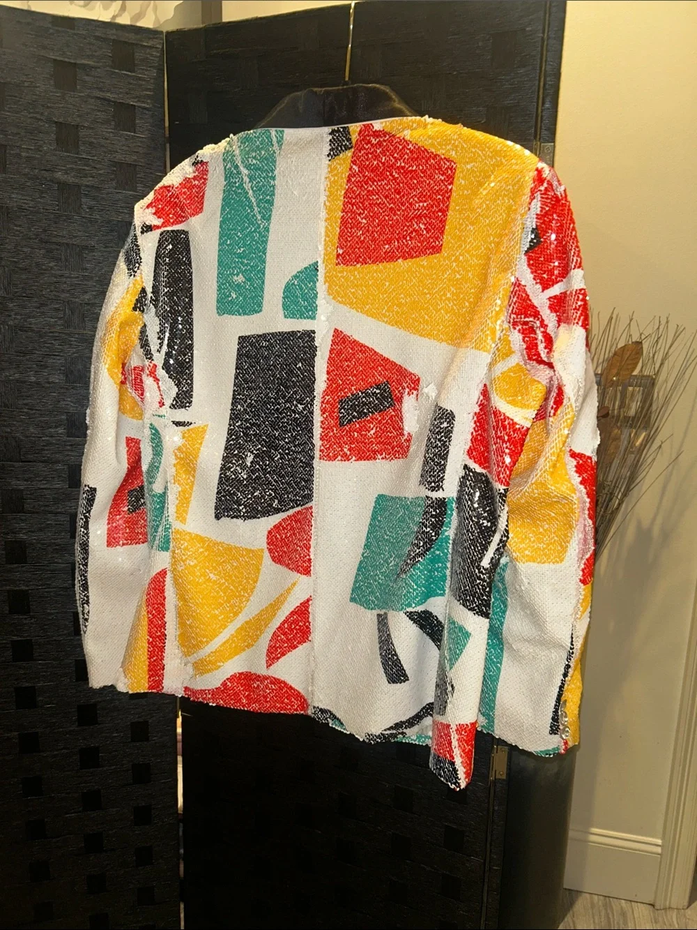 Sequin Colorblock Blazer Jacket - Multicolor